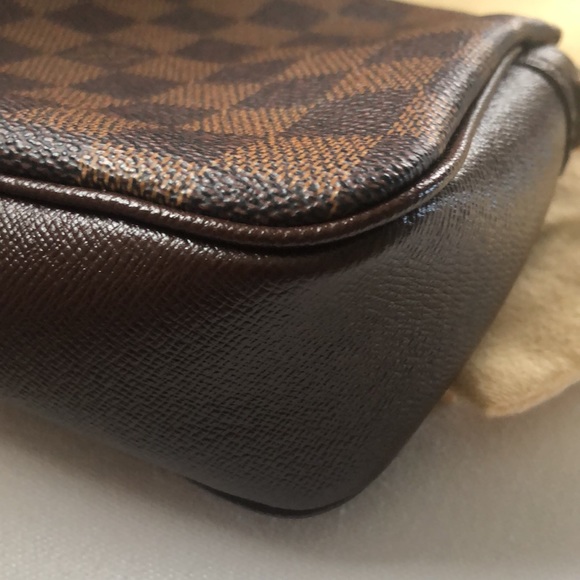 Auth. LV Damien Ebene mini canvas wristlet pouch-no box included - Picture 12 of 13